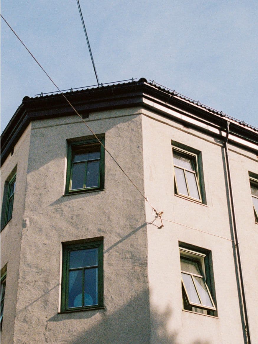 House and blue skies